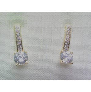 Goud oorknop met zirkonia - 3230691