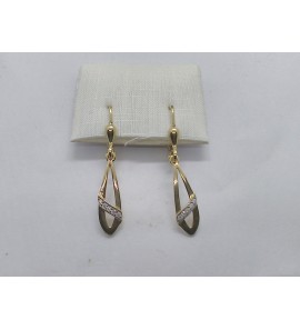 Goud oorhangers met zirkonia - 3230695