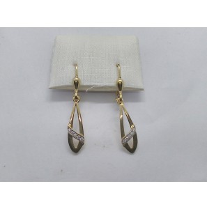 Goud oorhangers met zirkonia - 3230695