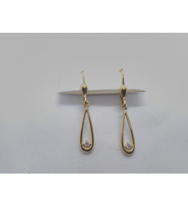 Goud oorhangers met zirkonia - 3230696