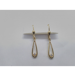 Goud oorhangers met zirkonia - 3230696