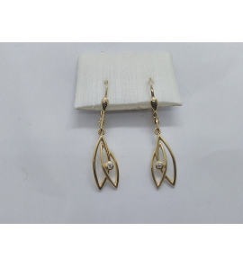 Goud oorhangers met zirkonia - 3230697