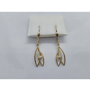 Goud oorhangers met zirkonia - 3230697