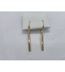 Goud oorhangers met zirkonia - 3230698