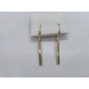 Goud oorhangers met zirkonia - 3230698