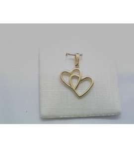 Goud hanger open hartjes 15 mm - 3230705