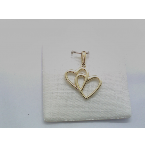Goud hanger open hartjes 15 mm - 3230705