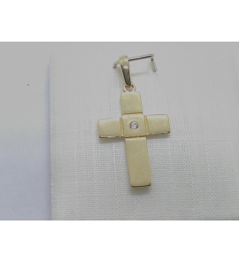Goud hanger kruisje met zirkonia 17x12 mm - 3230713