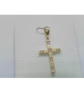 Goud hanger kruisje met zirkonia 18x12 mm - 3230716