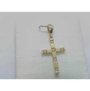 Goud hanger kruisje met zirkonia 18x12 mm - 3230716