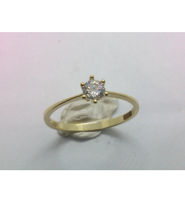 Goud dames ring 6p zirk.4 mm - 3230721