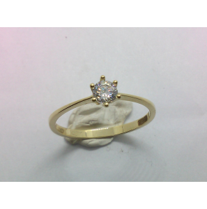 Goud dames ring 6p zirk.4 mm - 3230721