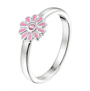 ring bloem roze zirkonia - 3230770