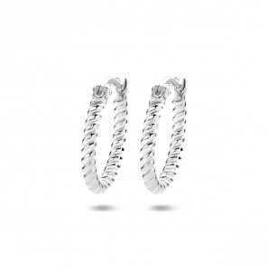 Zilver oorringen gedraaid - 3230791
