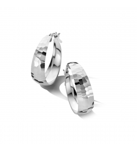 Zilver oorringen gediamanteerd 7,0 mm - 3230802