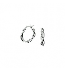 Zilver oorringen gedraaide buis - 3230810