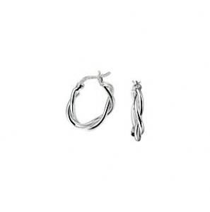 Zilver oorringen gedraaide buis - 3230810