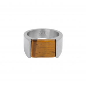 Aze juwels Ring Signet Rocks Tiger - Inox (21 / 66) - 3230844