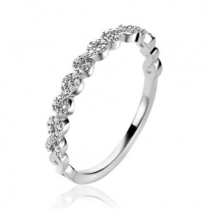 ZINZI zilveren aanschuifring met sierlijke Infinity schakels, bezet met witte zirconia&#39;s 2,8mm breed ZIR2500Z - 3230852