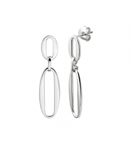 Zilver oorhangers paperclip - 3230870
