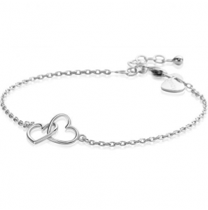 ZINZI zilveren armband met 2 verbonden hartjes 16,5-19,5cm ZIA2513 - 3230899