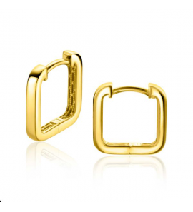 ZINZI Gold 14 krt gouden vierkante oorringen met luxe klapsluiting 12mm x 1,7mm vierkante buis ZGO323 - 3230927