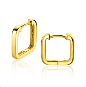 ZINZI Gold 14 krt gouden vierkante oorringen met luxe klapsluiting 12mm x 1,7mm vierkante buis ZGO323 - 3230927