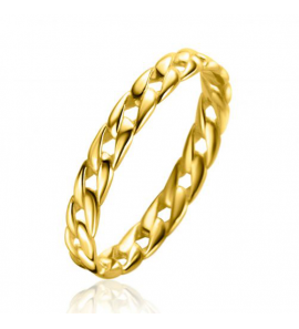 ZINZI Gold 14 krt gouden ring met trendy gourmet schakel 3mm breed ZGR448 - 3230930
