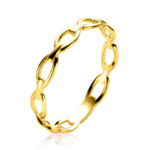 ZINZI Gold 14 karaat gouden ring met ovale schakels van 3mm breed ZGR368 - 3230931