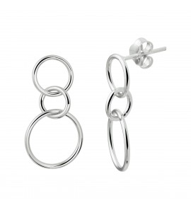Zilver oorhangers rondjes - 3230945