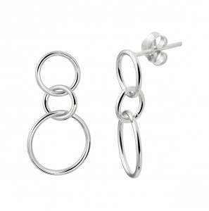 Zilver oorhangers rondjes - 3230945
