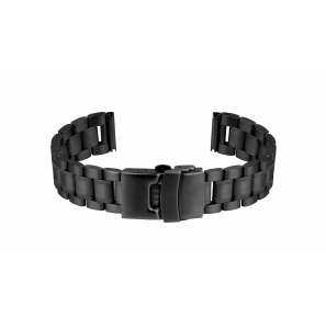 Horlogeband metaal massief  zwart 24 mm - 3230953
