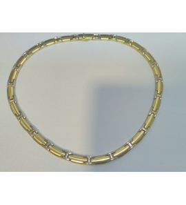 Goud choker bicolour 7 mm 45 cm - 3240006