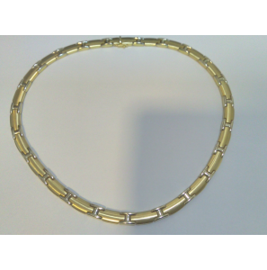 Goud choker bicolour 7 mm 45 cm - 3240006