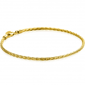 ZINZI Gold 14 krt gouden armband met elegante vossenstaart schakels van 2mm breed 19cm ZGA459 - 3240022