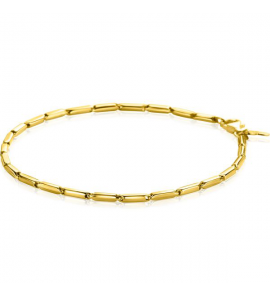 ZINZI Gold 14 krt gouden armband met stoere rechthoekige staafjes (2mm breed) met vierkante buis 18cm ZGA452 - 3240023