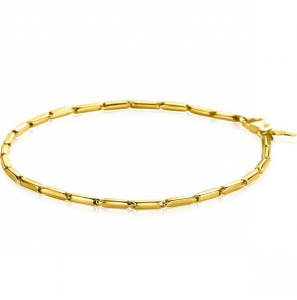 ZINZI Gold 14 krt gouden armband met stoere rechthoekige staafjes (2mm breed) met vierkante buis 18cm ZGA452 - 3240023