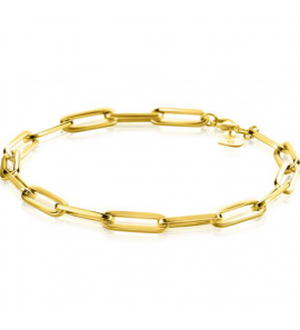 ZINZI Gold 14 krt gouden closed for ever schakelarmband 4,5mm breed 18,5cm ZGA453 - 3240025