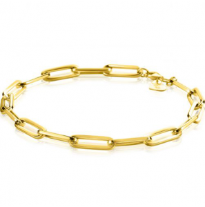 ZINZI Gold 14 krt gouden closed for ever schakelarmband 4,5mm breed 18,5cm ZGA453 - 3240025