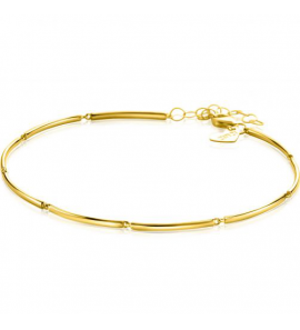 ZINZI Gold 14 krt gouden armband met langwerpige glanzende staafjes 1,6mm breed 16,5-19cm ZGA461 - 3240026