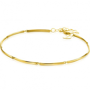 ZINZI Gold 14 krt gouden armband met langwerpige glanzende staafjes 1,6mm breed 16,5-19cm ZGA461 - 3240026