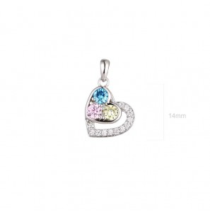 MY iMenso ODM "Cuori pastello" pendant (925/rhod-plated) - 3240075