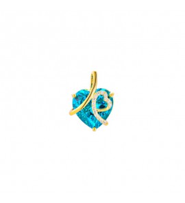 MY iMenso ODM "Blue cz Heart & curly Heart 17mm" (925/0,5Mgold-plated) - 3240077