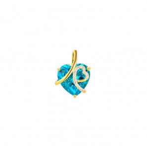 MY iMenso ODM "Blue cz Heart & curly Heart 17mm" (925/0,5Mgold-plated) - 3240077