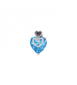 MY iMenso ODM "Blue cz Heart & Heart 16mm" (925/rhod-plated) - 3240080