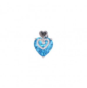 MY iMenso ODM "Blue cz Heart & Heart 16mm" (925/rhod-plated) - 3240080