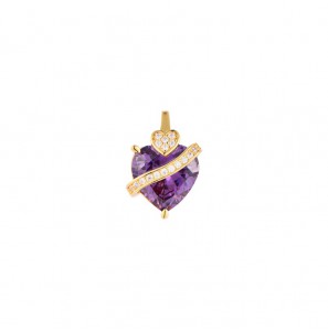 MY iMenso ODM "Amethyst Heart & Ribbon 16mm" (925/0,5Mgold-plated) - 3240081