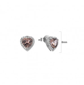 MY iMenso ODM "Morganite heart" earring (925/rhod-plated) - 3240090