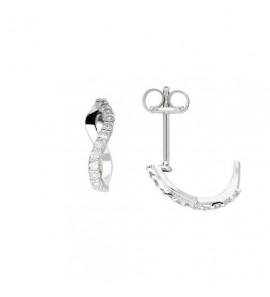Wit goud halfcreool met CZ S-vorm - 3240100