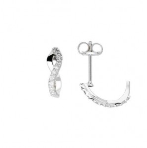 Wit goud halfcreool met CZ S-vorm - 3240100